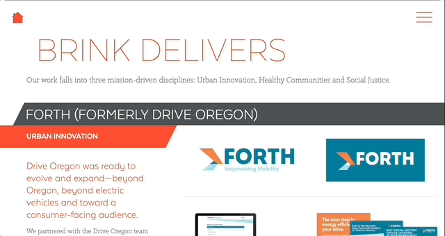Screen capture of Brink Communications Homepage